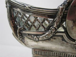 Antique Wilhelm Binder 830 German Silver Glass - lined Neoclassical Center Bowl 5