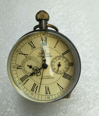 Chinese Vintage Brass Glass Pocket Watch Ball Clock