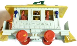 Vintage 1950s Renwal Plastic Trolley Transit Pull Toy 9.  5 Inches