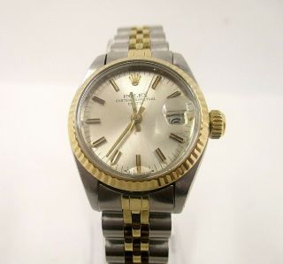 Rolex Vintage Ladies Stainless Steel & Gold Chronograph Watch / Repair