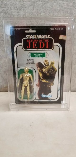 C - 3po Star Wars Rotj Return Of The Jedi Moc Carded 1983 Vintage 65 Back