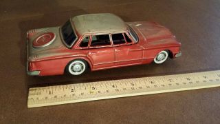Vintage Bandai Tin Wind Up Toy Car,  61 Plymouth Valient,  So Cool,  Red Color