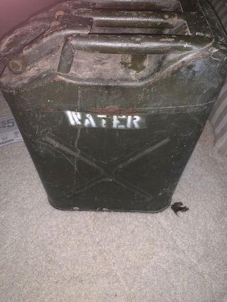 Jerry Can Ww2 1942 Us Army Water Gas Fuel Tank Water Stenciled Jeep 5 Gal