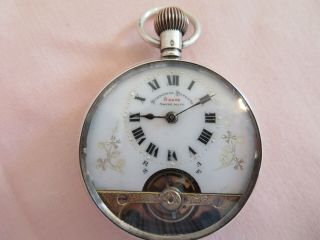 Hebdomas 8 Day Solid Silver Swiss Pocket Watch C1919 Fully