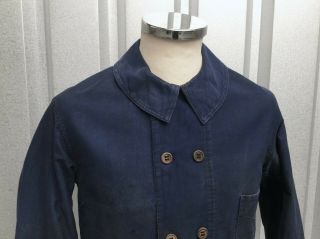 Work Jacket WW2 Chore Jacket 1930 ' s Vtg French Chore Jacket Vtg Double Breasted 2