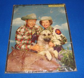 Vintage Roy Rogers 11 1/2 " X 14 1/2 " Tray Puzzle From Whitman 1954