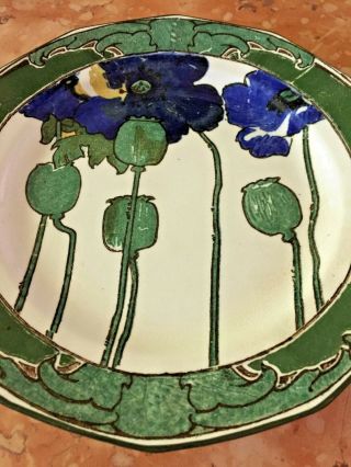 Set of 11 Plates - Royal Doulton blue poppies antique art nouveau arts & crafts 2