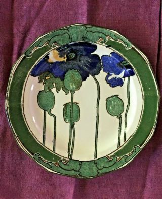Set of 11 Plates - Royal Doulton blue poppies antique art nouveau arts & crafts 7
