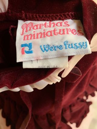 Martha ' s miniatures wine red velvet pink sheer girls dress 8