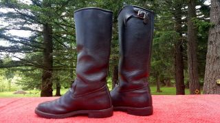 Vtg 16 " Tall Wesco Police Motorcycle Boots Black Leather Authentic Usa Sz 9 - 10 ?