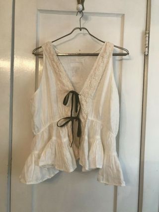 Magnolia Pearl French Linen Vest Vintage