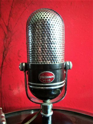 Vintage 1960 ' s Philmore M - 18 dual crystal microphone pill Japanese RCA w stand 2