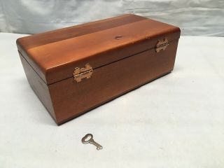 Vintage Wooden Dresser Trinket Box w Lock & Key Lane Cedar Chest Advertising 5