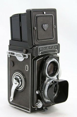 Rollei Rolleiflex T vintage 6x6 camera,  lens Zeiss Tessar 3.  5/75mm,  many extra ' s 7