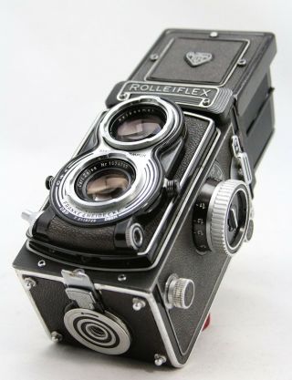 Rollei Rolleiflex T vintage 6x6 camera,  lens Zeiss Tessar 3.  5/75mm,  many extra ' s 8