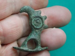 Ancient European Celtic Bronze Horse Harness Eagle Pendant Rare