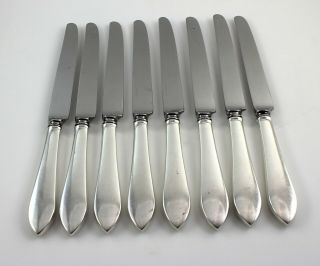 Tiffany Faneuil Sterling Silver Dinner Knives - 10 1/4 " - Set Of 8 - W/monogram