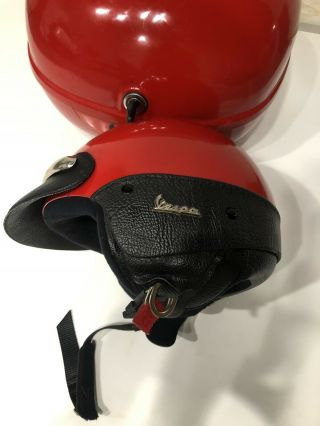 Vespa Piaggio Demi Jet Red Helmet Size M Medium 57 Vintage Italy 2001 Case OEM 2