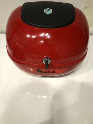 Vespa Piaggio Demi Jet Red Helmet Size M Medium 57 Vintage Italy 2001 Case OEM 7