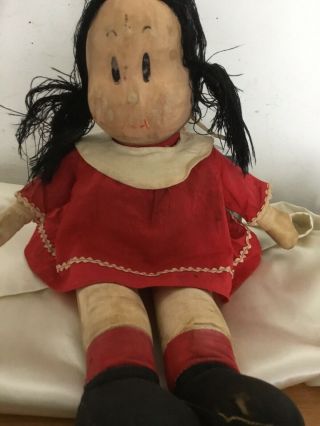 Vintage Rare Georgene Averill Little Lulu Cloth Doll 16” 1950s.