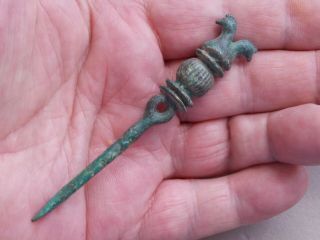 Circa 300 - 400 Ad Roman Era Legionary Bronze Pin Two Eagles