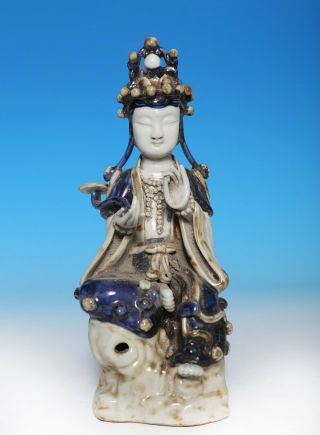 Great Exquisite Old Chinese Porcelain Buddha Seated Statue Sculpture Mark Fa529