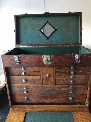 Vintage Antique H Gerstner & Sons Machinist Tool Box Chest 11 Drawers