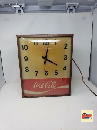 Vintage 1950s Coca Cola Light Up Bubble Face Wall Clock,  Needs Bulb.