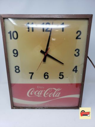 Vintage 1950s Coca Cola Light Up Bubble Face Wall Clock,  needs Bulb. 2