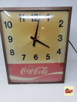 Vintage 1950s Coca Cola Light Up Bubble Face Wall Clock,  needs Bulb. 3