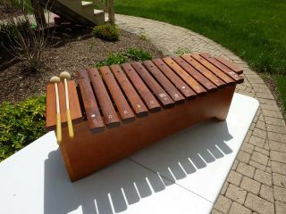 Vintage Era Wood Bass Xylophone.  Made In England