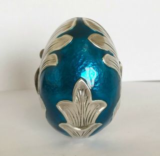 Italian Vintage 925 Solid Silver & Enamel - Easter Egg Trinket Box - Italy 3