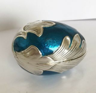 Italian Vintage 925 Solid Silver & Enamel - Easter Egg Trinket Box - Italy 6