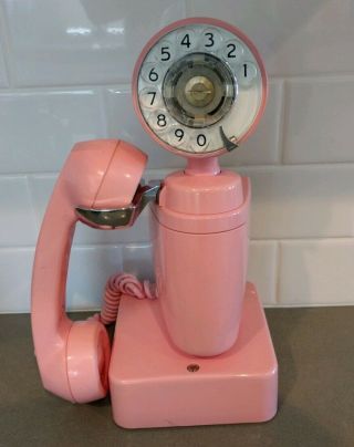 Rare Vintage Automatic Electric Co.  Space Saver Rotary Wall Phone Pink