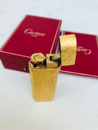Vintage Cartier Gold - Plated Lighter N.  E60688,  w/Box & Paper 5