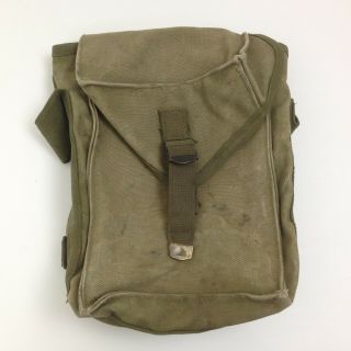 Us Army Military Ammunition Carrier Vintage Khaki Green Bag Pack 7.  5x12x4