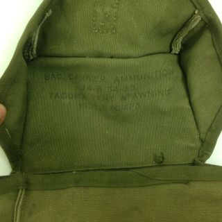 US ARMY Military Ammunition Carrier Vintage Khaki Green Bag Pack 7.  5x12x4 3