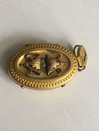 Estate Antique 10k Gold Victorian Locket Pendant Missing Pearl (ag)