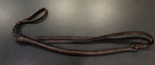 Vintage Antique Hand Braided Raw Hide Riding Crop Or Riding Quirt