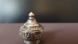 Unusual Antique sterling silver cylindrical Metal Scroll Document Holder 5