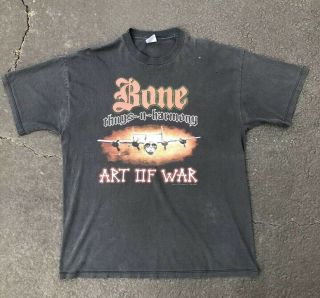 Vintage 1997 Bone Thugs N Harmony Art Of War T - Shirt 90s Rap Tee Hip Hop Tour
