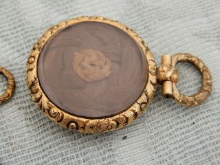 Very Unusual " Mother & Child " Antique Mourning Hair Locket From An Old Estate