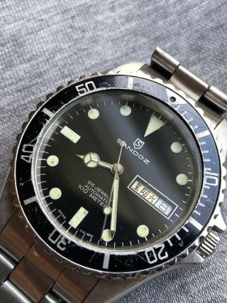 Vintage 80s SANDOZ SUBMARINER 100M Diver ETA Automatic Sweep Seconds 1958 - D - 70 - 8 3