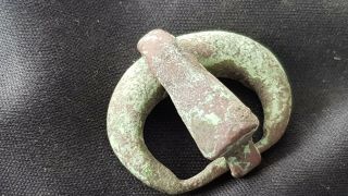 Very Rare Intact Bronze Viking Buckle Patina A Must L131f