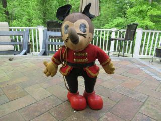 Antique Early Rare Drum Major Mickey Mouse Stuffed Doll