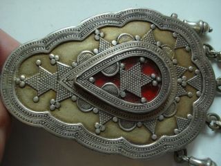 Unusual Rare Antique Gift Vtg Huge Sterling Silver Ornate Pendant 30 