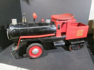 Antique Keystone Toy Co Railroad Ride On Locomotive Pressed Steel - Exceptional