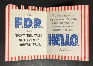 Vintage World War II Hallmark Greeting Card Soldier FDR Gossip Loose Lips, 4