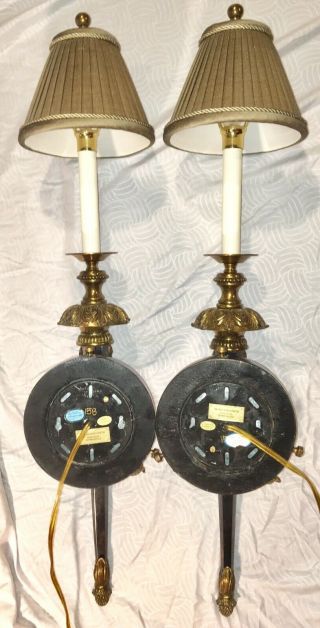 Maitland Smith Vintage Exquisite Marble Brass Sconce Wall Lamps Rare HTF Asian 7