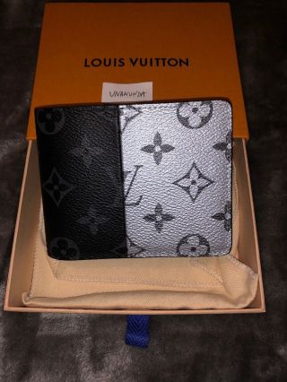 Nib Rare Louis Vuitton Lv Split Multiple Wallet Monogram Eclipse Kim Jones 2018